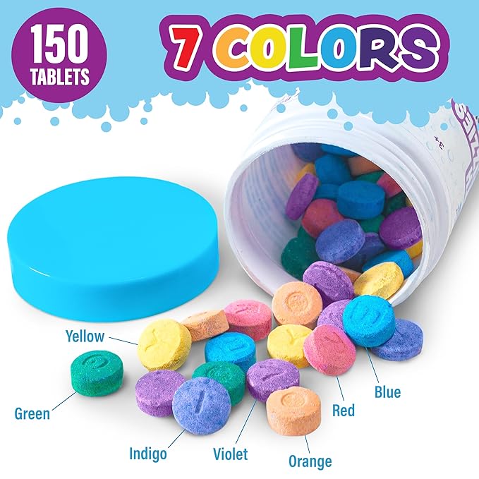 Bath color tablets for kids