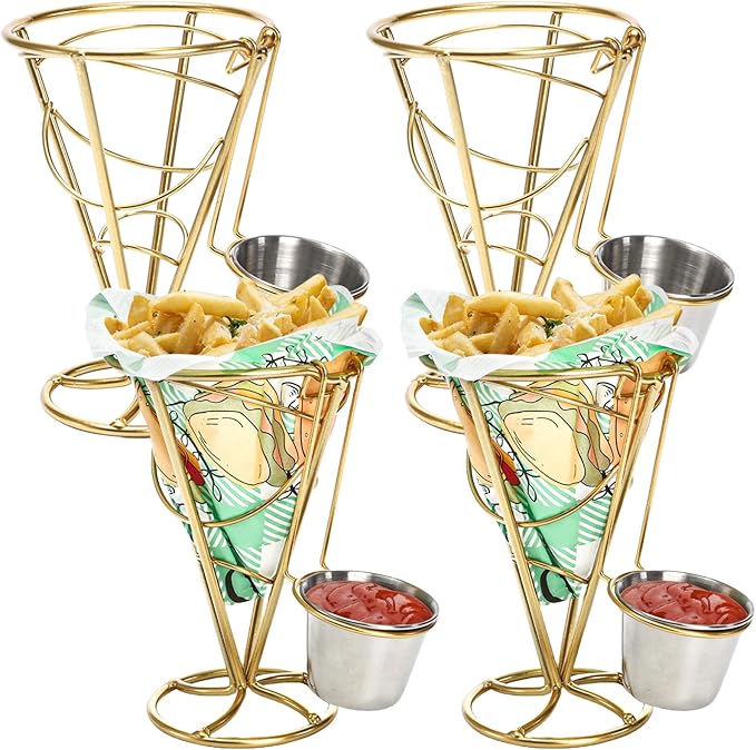 Gold French fry holder