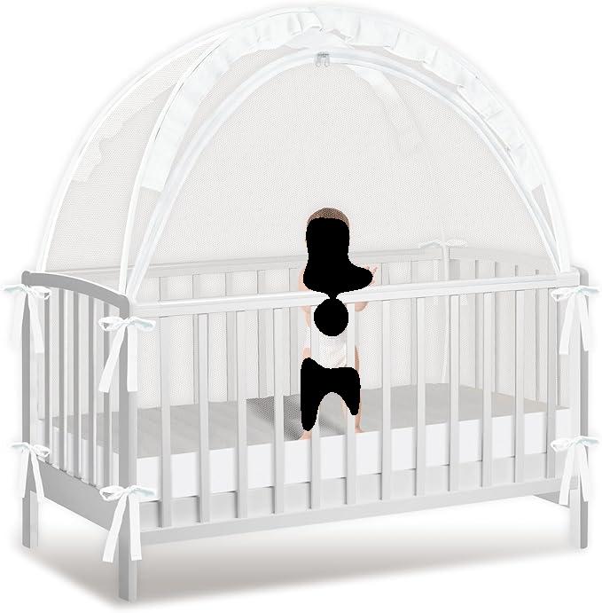 Mesh crib tent for babies that escape