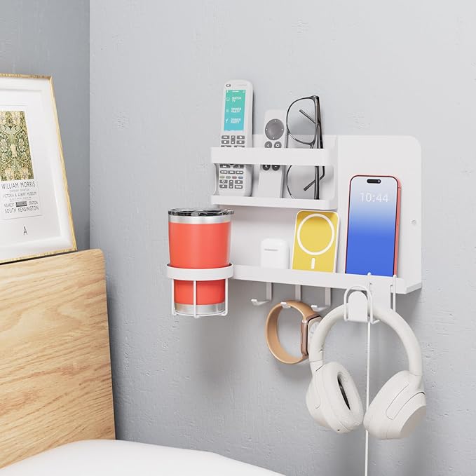 Bedside floating shelves