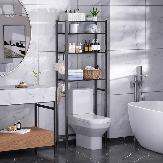 Over the toilet storage rack