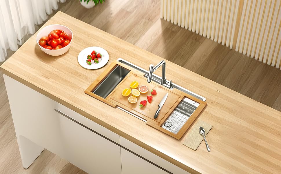 Expandable over the sink cutting board